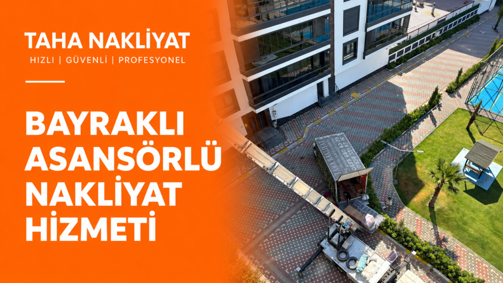 Taha Nakliyat yüksek katlı binada araçlı eşya asansörü ile taşınma çalışması