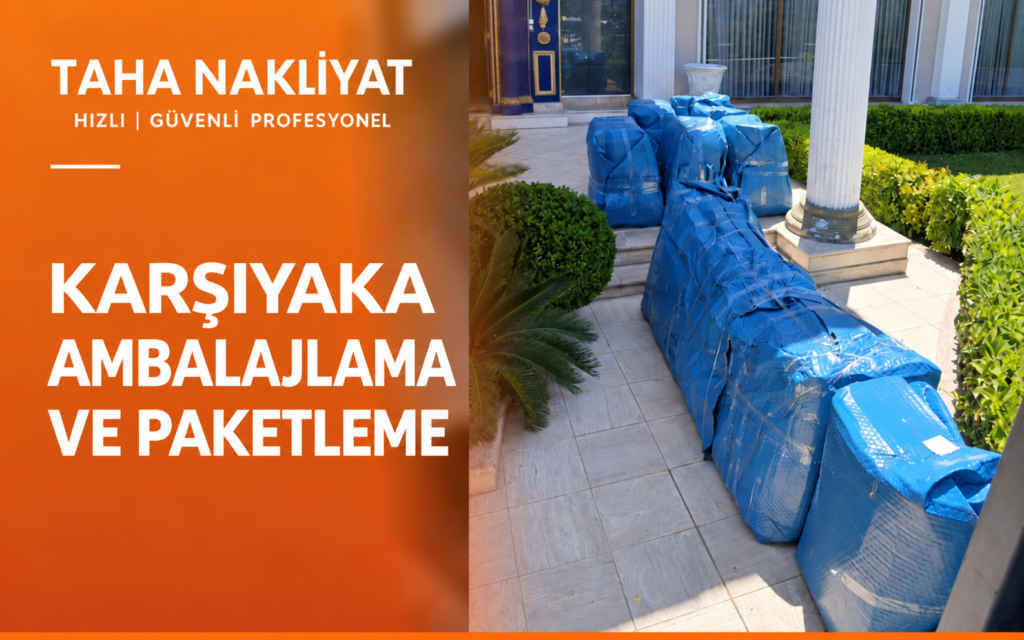 Karşıyaka ev taşıma hizmeti için koruyucu ambalajla paketlenmiş mobilya ve ev eşyaları